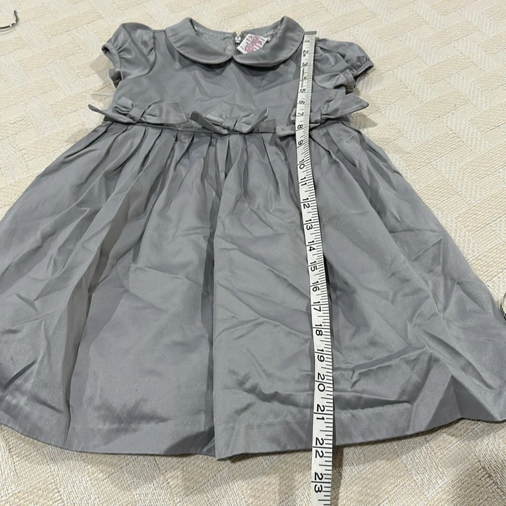 GYMBOREE Silver Gray Christmas Holiday Dress Girls Sz 3T Peter Pan Collar Fancy
